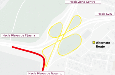 Detour Route (in yellow):